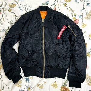 Alpha Industries Black Bomber Jacket Men’s Small